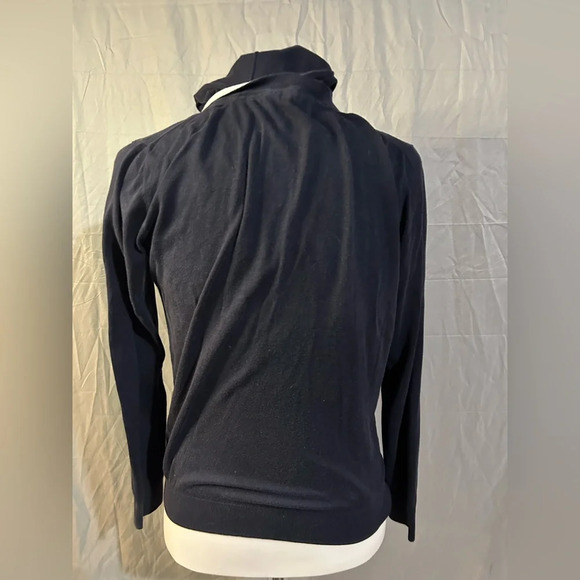 Armani Jeans Womens Cardigan Sweater Small Slim Button Hoodie Hood Blue - Picture 3 of 8